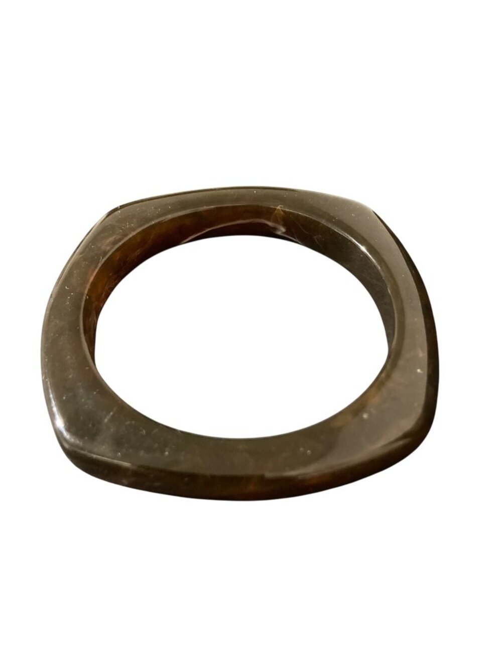Vintage Square Brown Swirl Bangle Bracelet